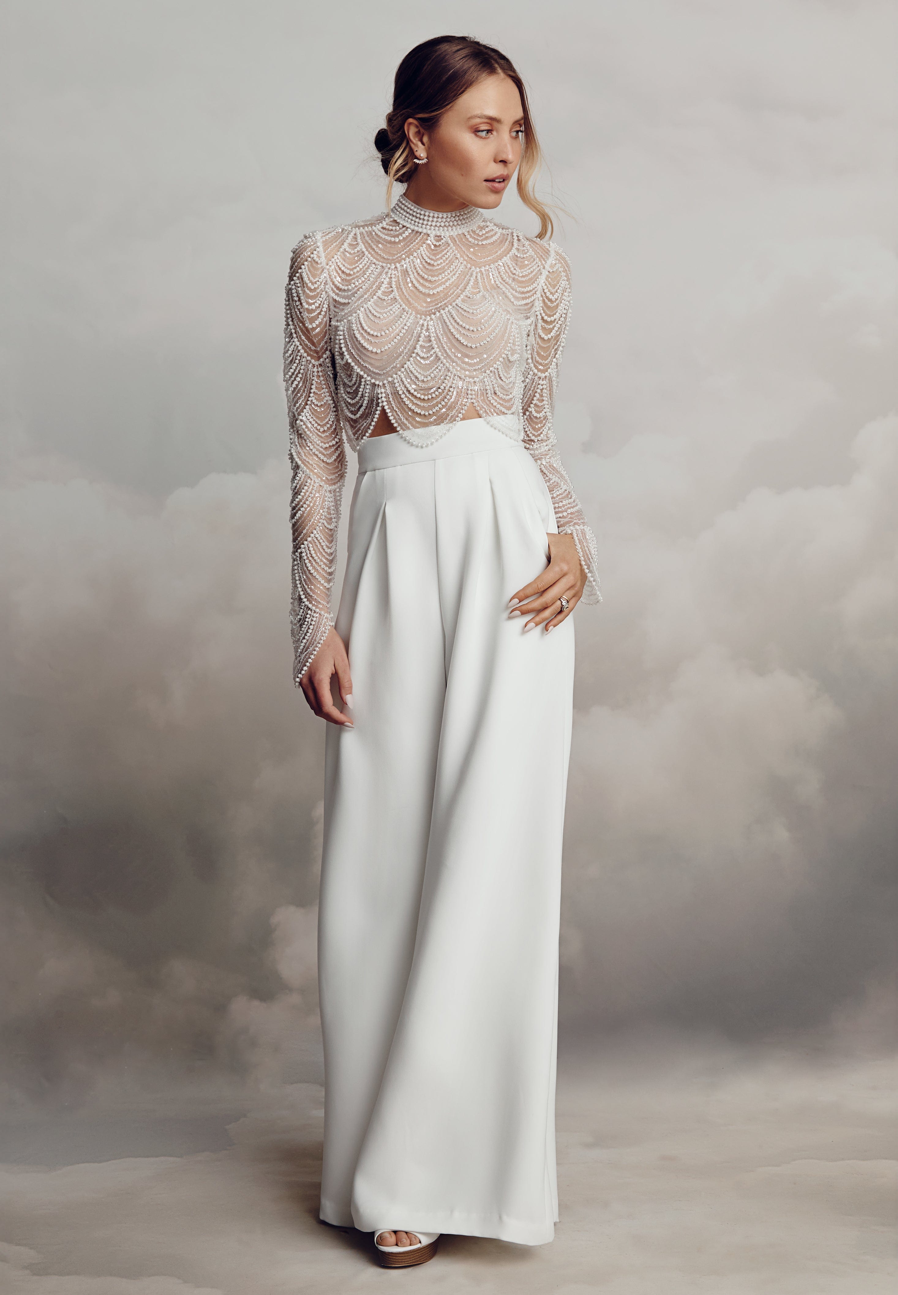 Alexis Wide Leg Trousers Bridal Separates Catherine Deane